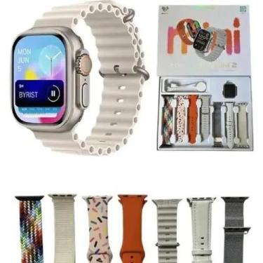 Imagem de Relógio Smartwatch Hw Ultra Mini 2 41mm 7 Pulseiras Serie 9 Chat GPT -