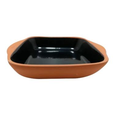 Imagem de Travessa Quadrada Aldeia em Ceramica com Alca 1,5L L23Xp23Xa6,5Cm Preto L Hermitage - Full Fit