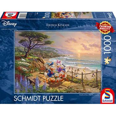 Imagem de Schmidt Jogos 59951 Thomas Kinkade, Disney, Donald e Daisy na praia, quebra-cabeças de 1000 peças