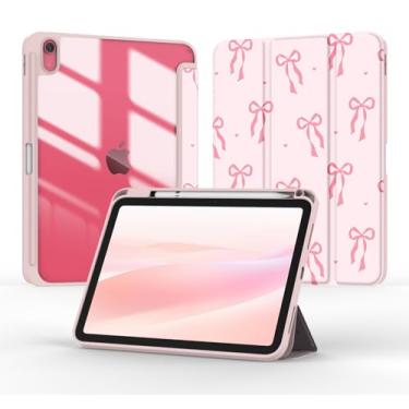 Imagem de Jarviwiin Capa para iPad 11 polegadas (A16) 2025 / iPad 10ª geração 2022 (11 polegadas), capa inteligente dobrável tripla para despertar/hibernar automática com traseira transparente/suporte de lápis