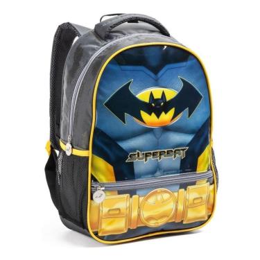 Imagem de Mochila Infantil Tipo Batman Masculina Costas Escolar Denlex
