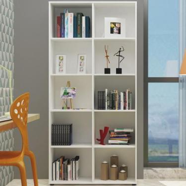 Imagem de Estante para Livros Clean 8 Prateleiras Branco - Artany - Artany Móvei