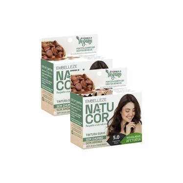 Imagem de Kit 2 Tintura Pó Natucor Embelleze Castanho Claro 5.0 Kit