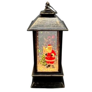 Imagem de Luminária Lamparina Natalina LED com Glitter – Enfeite Papai Noel 15x5,5 cm ou Bonec0 de Neve 10x5 cm, Decoração de Natal Luxo