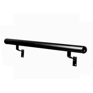 Imagem de Tubo Corrimão 1,00 Metro Em Alumínio Redondo Para Escada Parede Preto