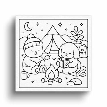 Imagem de Tela Canvas Para Pintar Com Desenho Infantil 30x30cm (Opção 2)