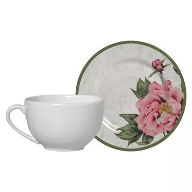 Imagem de Conjunto com 6 Xícaras de Chá com Pires Peonia 250ml