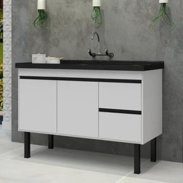 Imagem de Gabinete de Cozinha Balcão 2 Portas 2 Gavetas 111cm 100% Mdf - Rainha 