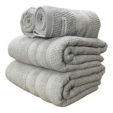 Imagem de Kit 4 Toalhas Buddemeyer Vanilla Extra Soft Cinza  2 banho e 2 rosto
