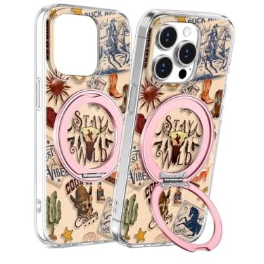 Imagem de Loheckle Capa para iPhone 15 Pro Max - Compatível com MagSafe Stand Mulheres Meninas Bonito Transparente Feminino Estética Kawaii Design Exclusivo Proteção TPU Macio Capa com Suporte Integrado para