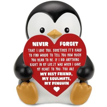 Imagem de Presentes para ele, namorado, namorada, presente de amor de pinguim, presente de aniversário de casamento para mulheres e homens, presente romântico de Natal I Love You para casais esposa marido AEE24