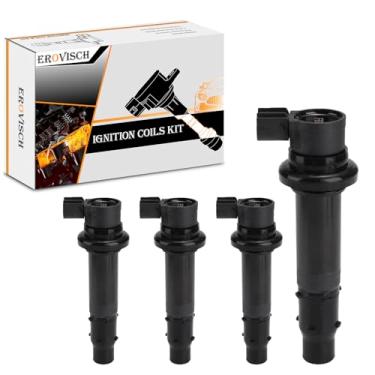 Imagem de Pacotes de bobina de ignição F6T558 (conjunto de 4) - Compatível com Yamaha 2015 FZS1 2006-2014 FZ1 2009-2016 Vmax 1700 2006-2009 YZF-R6S, YZF-R1 YZF-R6 - Substitui OEM 39P-822 310-12 0-00 5PW-82310