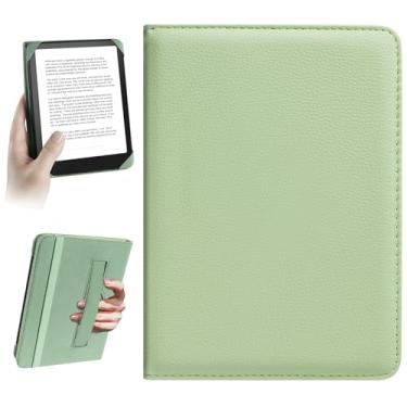 Imagem de HoYiXi Capa universal para Kindle eReader de 6 polegadas compatível com Paperwhite(2025/2018)/PocketBook e Tolino/Kobo Clara HD, capa protetora eReader de 6 polegadas corda elástica, verde