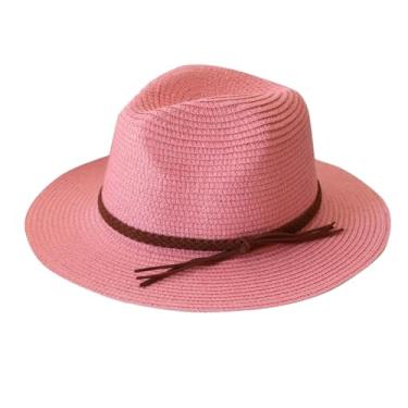 Imagem de Chapéu de sol balde masculino e feminino chapéu de palha panamá festa ao ar livre piquenique pnnrk M 56-58 cm