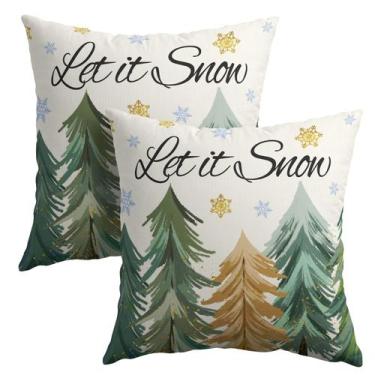 Imagem de Conjunto de capa de almofada Throw Tree Christmas Tree 60x60cm Green W