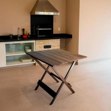 Imagem de Mesa de Bar de madeira dobr vel Ismalu, Preto