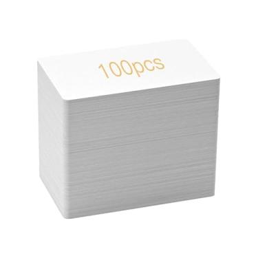 Imagem de 100 cartões inteligentes inteligentes Mi-fare Classic 1K 13,56 MHz RFID Smart Cards são compatíveis com ISO14443A M1. Cartões RFID em branco imprimíveis para controle de acesso, chaves de hotel, etc