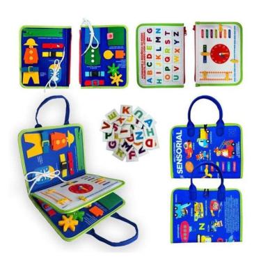 Imagem de Livro Educativo Montessori: Meu Livrinho Sensorial Maleta Educativa -Veículos