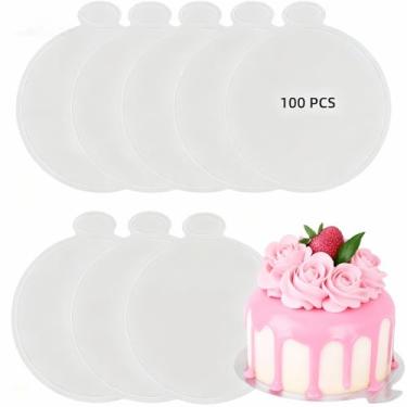 Imagem de Dwwffer Mini tábuas de bolo, 100 peças de base de bolo de grau alimentício de 8,5 cm, base de bolo de mousse, base redonda de papel, cupcake, sobremesa, expositores, base para assar, sobremesa, festa