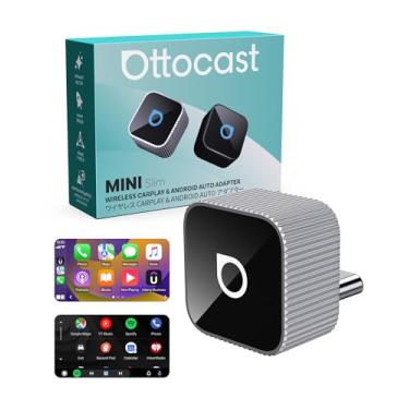 Imagem de Ottocast Mini Cube 3.0 USB C Wireless CarPlay & Adaptador Automático Android 2026 – Plug & Play, Reconexão Automática Rápida (Prata)