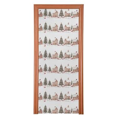 Imagem de Wassud Capa de porta de casa de pão de gengibre em aquarela decoração externa faixa interna decoração de casa grande decoração de porta da frente 81 x 200 cm