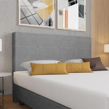 Imagem de Cabeceira Estofada Casal King Size 195 Cm Terra Linho Skybox Cinza