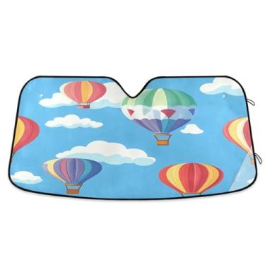 Imagem de STAYTOP Balão de ar quente colorido para para-brisa de carro, protetor de viseira dobrável, mantém a frescura, bloqueia raios UV e acessórios para proteger carros, SUVs, caminhões-(P)