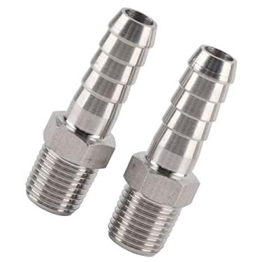 Imagem de Generic Conector de Acoplamento Rápido de Aço Inoxidável Durável para Tubo de Ar Em Equipamento Pneumático Kit de 2 Peças (BSPT1/4-10mm)