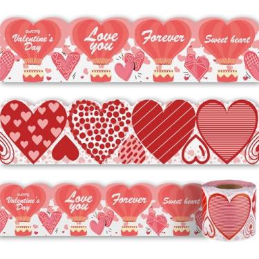 Imagem de JYNTERPLAY Quadro de avisos para o dia dos namorados de 22 m, borda rosa coração doce acabamento impresso frente e verso laminado para casamento, aniversário, festa, sala de aula, escola, decoração de