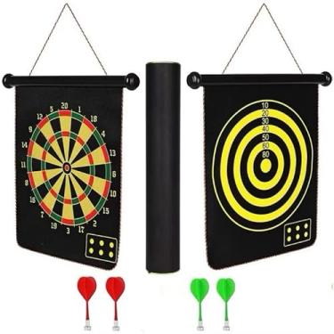 Imagem de Jogo de Dardos Magnético Alvo Dupla Face, Seguro e Educativo para Toda a Família(30x38cm)