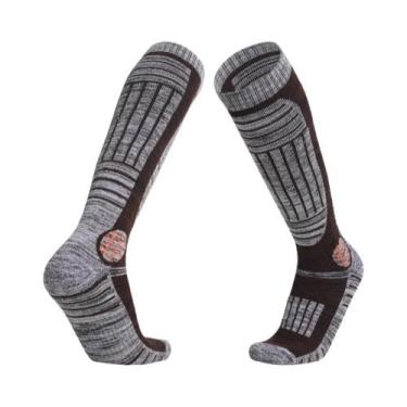 Imagem de Meias Térmicas De Algodão Para Esqui De Inverno Para Homens E Mulheres