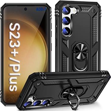 Imagem de ADDIT Capa para celular S23 Plus Samsung Galaxy S23 Plus, grau militar, resistente, com suporte de anel, suporte magnético para carro para Samsung Galaxy S23 Plus, capa preta