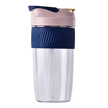 Imagem de Garrafa de água reutilizável à prova vazamento com canudo luva copo isolamento silicone esportiva sem BPA para caminhada viagem esportes academia e mu