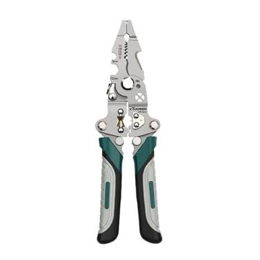 Imagem de Ferramenta de descascador de fios dobrável, alicate de eletricista multifuncional de aço de alto carbono para corte de crimpagem, ferramenta elétrica de grau industrial para trabalhos profissionais e