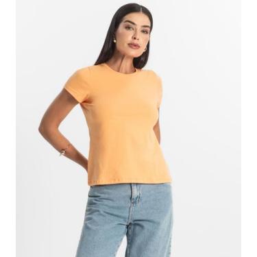Imagem de Blusa Feminina Cotton Leve Básica Rovitex Laranja, M, Laranja