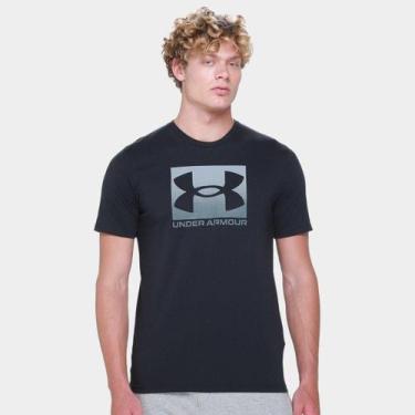 Imagem de Camiseta Under Armour Box Sports Up Masculina, Preto, Cinza, GG