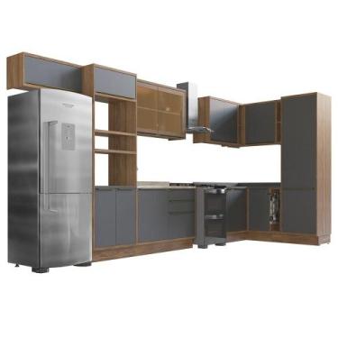 Imagem de Cozinha de Canto Modulada Herval Ten, 15 Peças com Tampos 100% MDF, 52