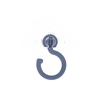 Imagem de NevStp 2 peças de ganchos transparentes autoadesivos de parede suportes de armazenamento no banheiro cozinha vara em ganchos de porta para chaves toalhas, cinza