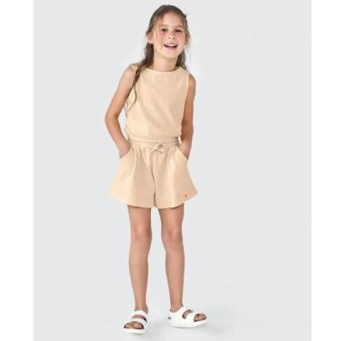 Imagem de Conjunto Menina Regata Cropped/Shorts Amarelo - Hering