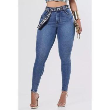 Imagem de Calça Hot Pants Modeladora e Sofisticada com Cinto Pit Bull Jeans 87697-Feminino