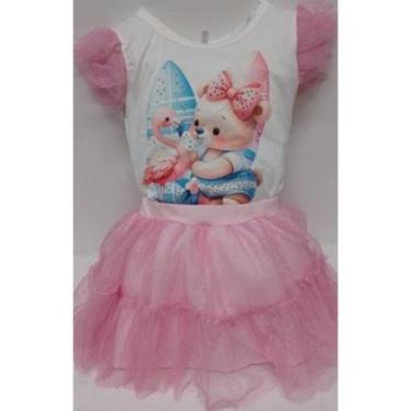 Imagem de Conjunto Tule Blusa Shorts Saia Menina Verão LessaKids B9440-Feminino