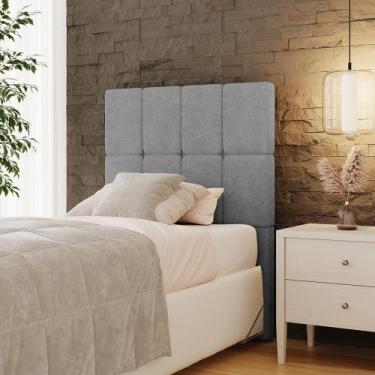Imagem de Cabeceira Solteiro 90cm Linea Boucle Estofada Design Moderno para Quar