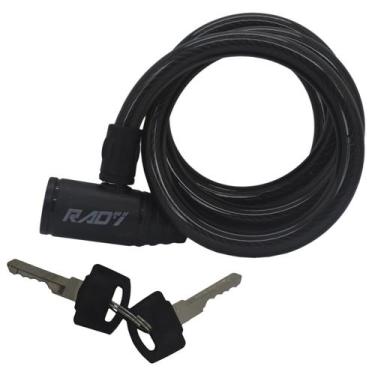Imagem de Cadeado Cabo Aço 1,2mx12mm Concept Basic Chave Preto - RAD7