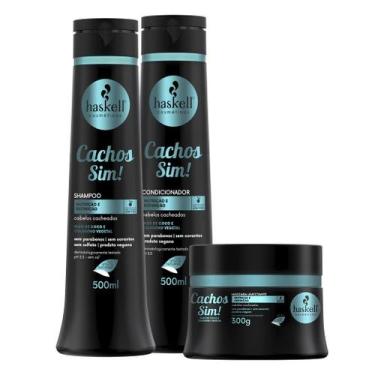 Imagem de Kit Cachos Sim Haskell (3 itens) Shampoo 500ml Condicionador 500ml Mas