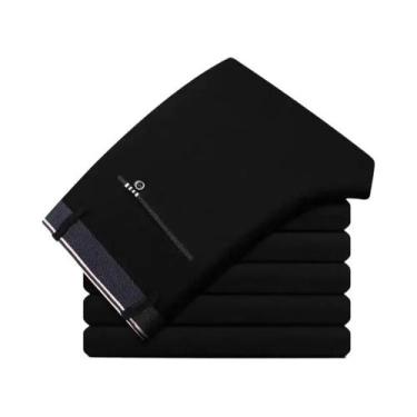 Imagem de Calças De Terno Masculinas Slim Fit Pretas, Elásticas E Que Não Amassa