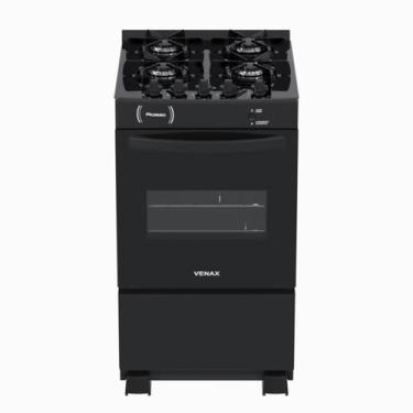 Imagem de Fogao 4 Bocas Venax Picasso Vitreo Preto Fosco Gas Glp, Bivolt