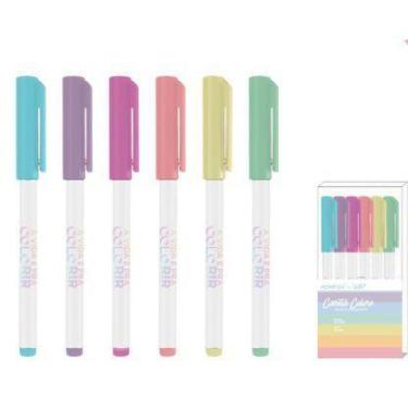 Imagem de Caneta Hidrográfica Colore Pastel New Pen - Kit com 6 Cores