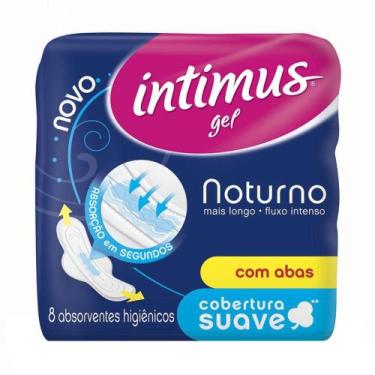 Imagem de Absorvente Intimus Gel Noturno Longo Cobertura Suave com Abas 8 Unidad