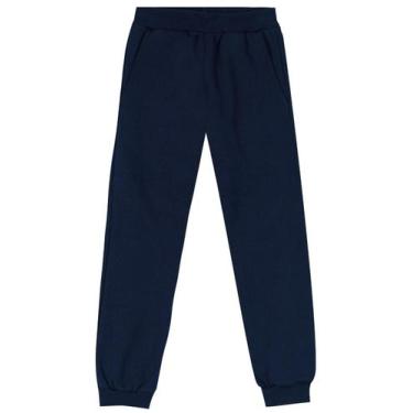Imagem de Calça jogger infantil menino em moletom brandili, Azul escuro, 14