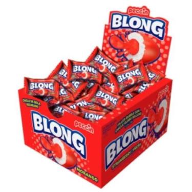 Imagem de Chiclete blong morango 200 gr 40 unidades